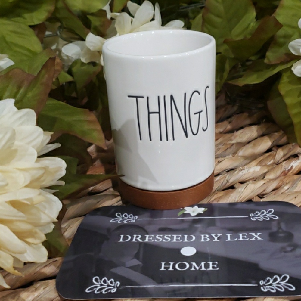 NWT HTF Rae Dunn THINGS Wood Base